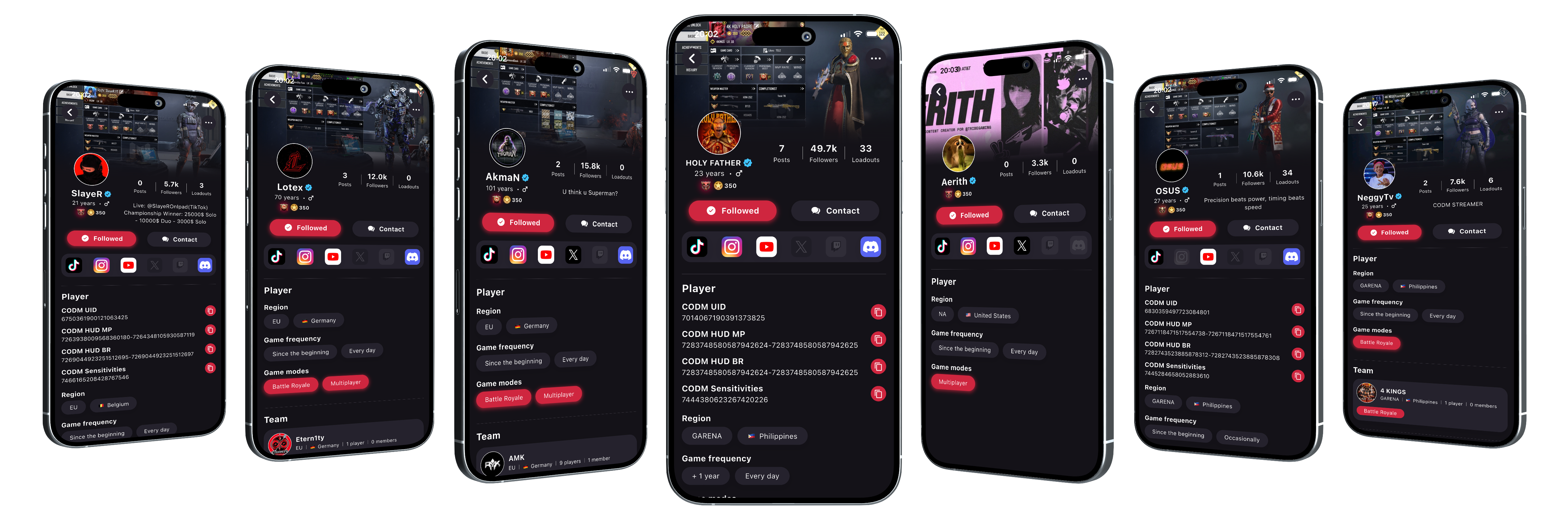 A global selection of Call of Duty Mobile creators on Universe Meta