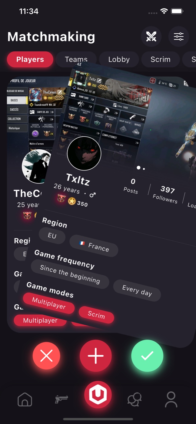 Universe Meta player discovery interface